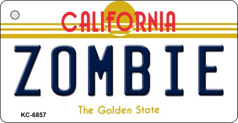 KC-6857 Zombie California State License Plate Key Chain - 3 x 6 in.