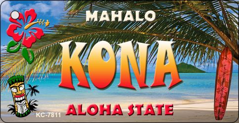 KC-7811 Kona Tiki Novelty Metal Key Chain - 3 x 6 in -  Smart Blonde
