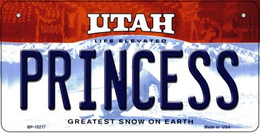Princess Utah Novelty Metal Bicycle Plate BP-10217