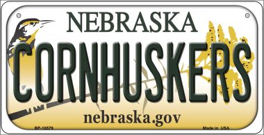 Cornhuskers Nebraska Novelty Metal Bicycle Plate BP-10579