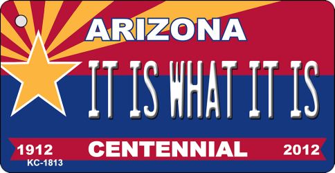 KC-1813 It is What It is Arizona Centennial State License Plate Key Chain - 1.5 x 3 in.
