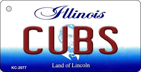 KC-2077 Cubs Illinois State License Plate Key Chain - 1.5 x 3 in.
