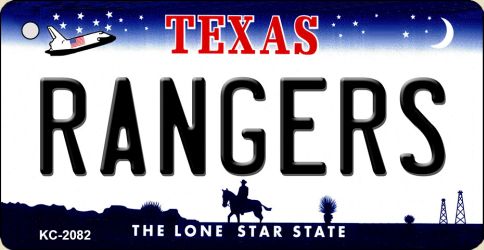KC-2082 Rangers Texas State License Plate Key Chain - 3.5 x 2 in.