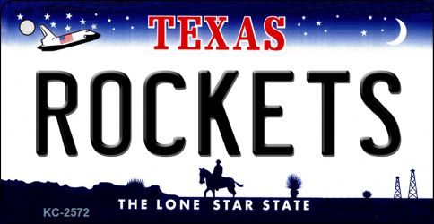 KC-2572 Rockets Texas State License Plate Key Chain - 17 x 4.5 in.