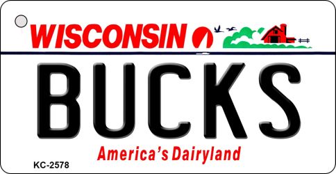 SMART BLONDE Bucks Wisconsin State License Plate Tag Key Chain KC-2578