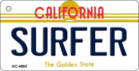 KC-4885 Surfer California State License Plate Key Chain - 17 x 4.5 in.