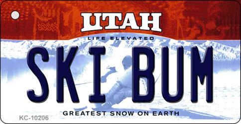 KC-10206 Ski Bum Utah State License Plate Key Chain - 1.5 x 3 in.