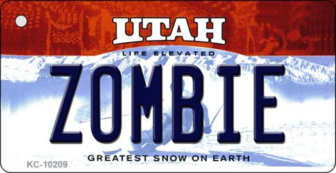 KC-10209 Zombie Utah State License Plate Key Chain - 1.5 x 3 in.