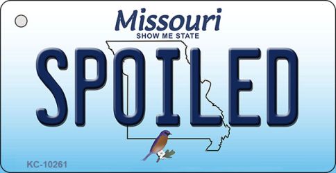 KC-10261 Spoiled Missouri State License Plate Key Chain - 1.5 x 3 in.