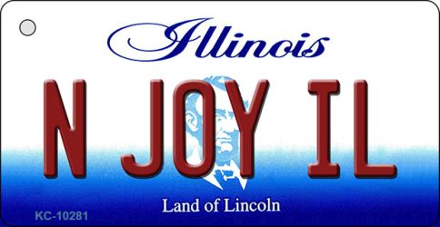 KC-10281 N Joy IL Illinois State License Plate Key Chain - 1.5 x 3 in.