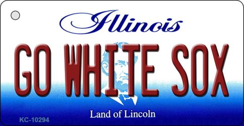 KC-10294 Go White Sox Illinois State License Plate Key Chain - 1.5 x 3 in.