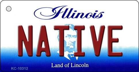 KC-10312 Native Illinois State License Plate Key Chain - 9 x 12 in.