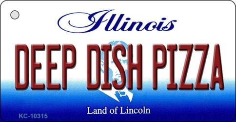 KC-10315 Deep Dish Pizza Illinois State License Plate Key Chain - 9 x 12 in.
