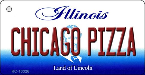 KC-10326 Chicago Pizza Illinois State License Plate Key Chain - 9 x 12 in.