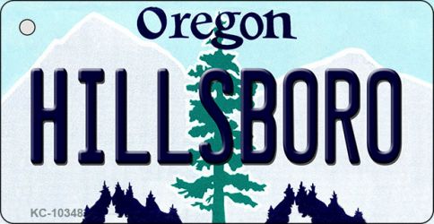 KC-10348 Hillsboro Oregon State License Plate Key Chain - 9 x 12 in.