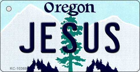 KC-10368 Jesus Oregon State License Plate Key Chain - 9 x 12 in.