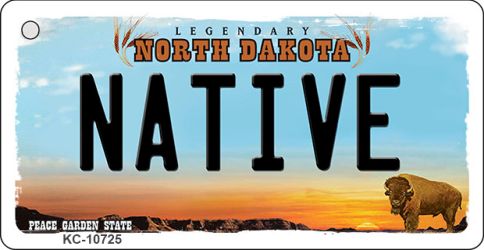KC-10725 Native North Dakota State License Plate Key Chain - 9 x 12 in.