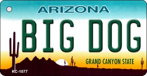 SMART BLONDE Big Dog Arizona State License Plate Tag Key Chain KC-1077