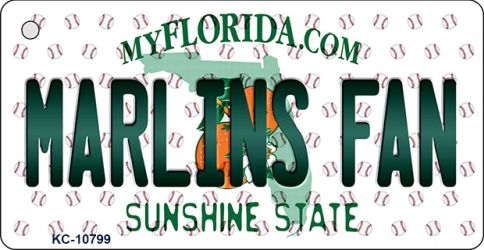 KC-10799 Marlins Fan Florida State License Plate Key Chain - 1 x 2 in.
