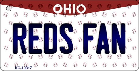 KC-10817 Reds Fan Ohio State License Plate Key Chain - 1 x 2 in.