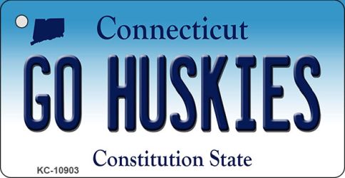 KC-10903 Go Huskies Connecticut State License Plate Key Chain - 1 x 2 in.