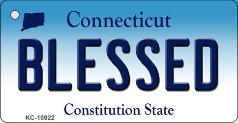 KC-10922 Blessed Connecticut State License Plate Key Chain - 1 x 2 in.