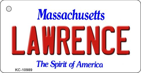 KC-10989 Lawrence Massachusetts State License Plate Key Chain - 1 x 2 in.