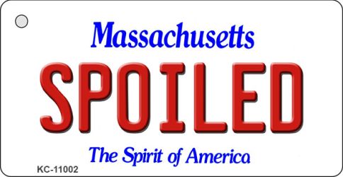 KC-11002 Spoiled Massachusetts State License Plate Key Chain - 1 x 2 in.