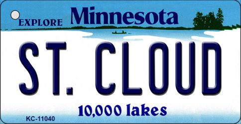 KC-11040 St Cloud Minnesota State License Plate Novelty Key Chain - 1 x 2 in.