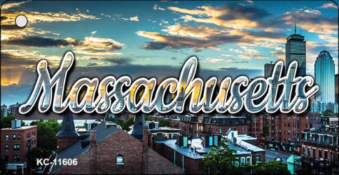 KC-11606 Massachusetts Sunset Skyline Key Chain - 7 x 4 in.