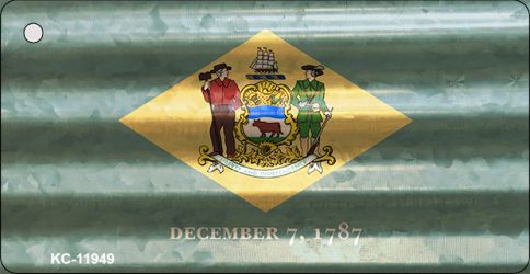 KC-11949 Delaware Corrugated Flag Novelty Key Chain - 7 x 4 in.