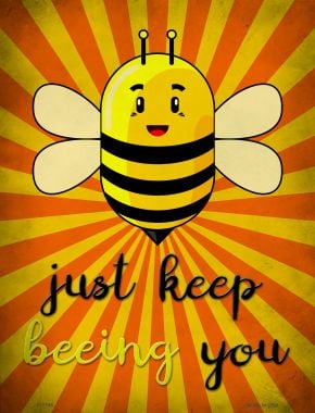 P-1746 Just Keep Beeing You Novelty Parking Sign Metal - 7 x 4 in -  Smart Blonde