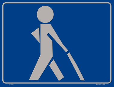 P-1802 Visually Impaired Walking Stick Parking Sign - 7 x 4 in.