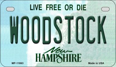 Woodstock New Hampshire Novelty Metal Motorcycle Plate MP-11863