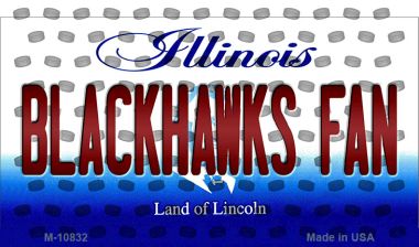 M-10832 Blackhawks Fan Illinois State License Plate Magnet - 1 x 2 in -  Smart Blonde