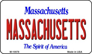 M-10978 Massachusetts State License Plate Magnet - 1 x 2 in.