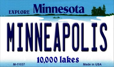 M-11037 Minneapolis Minnesota State License Plate Novelty Magnet - 1 x 2 in.