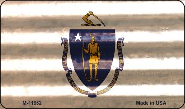 M-11962 Massachusetts Corrugated Flag Novelty Magnet - 1 x 2 in.