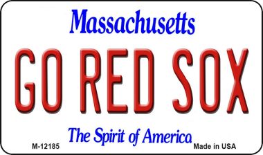 M-12185 Go Red Sox Massachusetts Novelty Metal Magnet - 1.5 x 3 in -  Smart Blonde