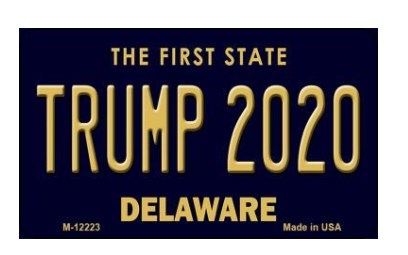 M-12223 Trump 2020 Delaware Novelty Metal Magnet - 12 x 18 in -  Smart Blonde