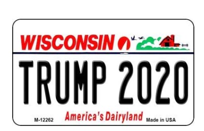 M-12262 Trump 2020 Wisconsin Novelty Metal Magnet - 12 x 18 in -  Smart Blonde