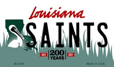 M-2044 Saints Louisiana State License Plate Magnet - 12 x 18 in.