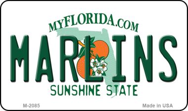 M-2085 Marlins Florida State License Plate Magnet - 3.5 x 2 in.
