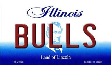 M-2566 Bulls Illinois State License Plate Magnet - 3.5 x 2 in.