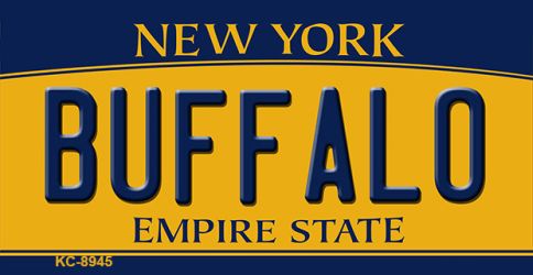 KC-8945 Buffalo New York State License Plate Key Chain - 1 x 2 in.