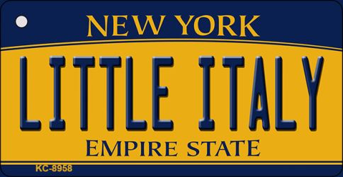 KC-8958 Little Italy New York State License Plate Key Chain - 1 x 2 in.