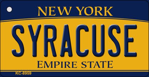 KC-8959 Syracuse New York State License Plate Key Chain - 1 x 2 in -  Smart Blonde