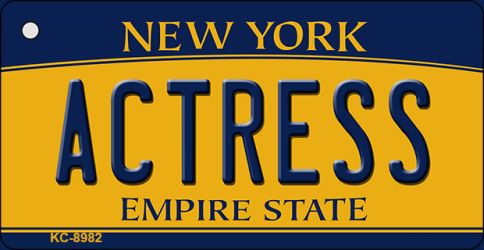 KC-8982 Actress New York State License Plate Key Chain - 1 x 2 in.