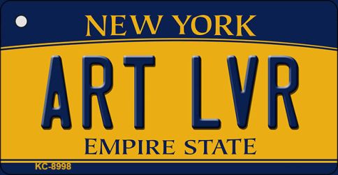 KC-8998 Art LVR New York State License Plate Key Chain - 1 x 2 in.