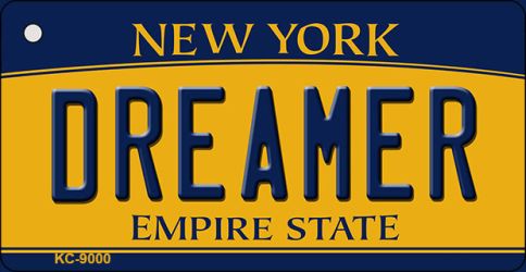KC-9000 Dreamer New York State License Plate Key Chain - 1 x 2 in.